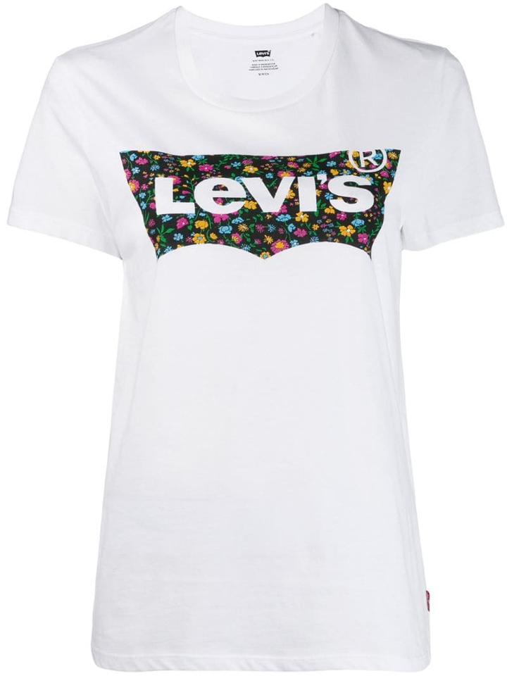 Levi's Floral Logo Print T-shirt - White