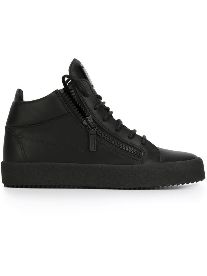 Giuseppe Zanotti Design Kriss Hi-top Sneakers, Men's, Size: 40, Black, Calf Leather/leather/rubber