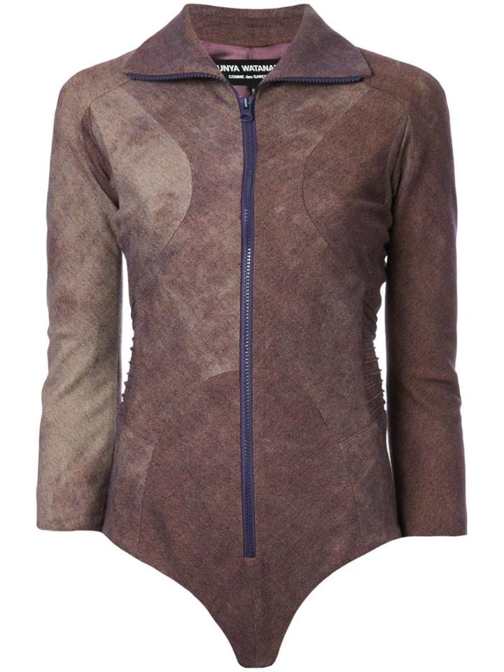 Junya Watanabe Comme Des Garçons Pre-owned Zipped Up Bodysuit - Brown