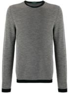 Zanone Contrast Trimmed Relaxed-fit Jumper - Grey
