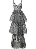 Marchesa Notte Sleeveless Eyelet Organza Gown - Ivory