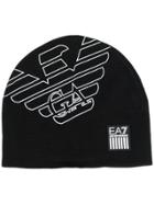 Ea7 Emporio Armani Logo Knit Cap - Black