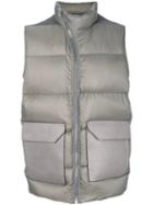 Rick Owens - Padded Gilet - Men - Cotton/calf Leather/polyamide/duck Feathers - 48, Grey, Cotton/calf Leather/polyamide/duck Feathers