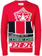 Iceberg Logo Intarsia Jumper - Red