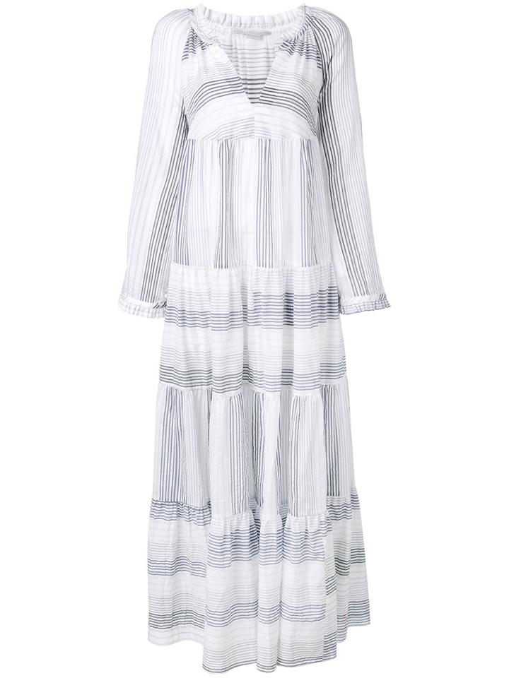 Stella Mccartney Striped Erika Maxi Dress, Women's, Size: 36, White, Cotton/cupro