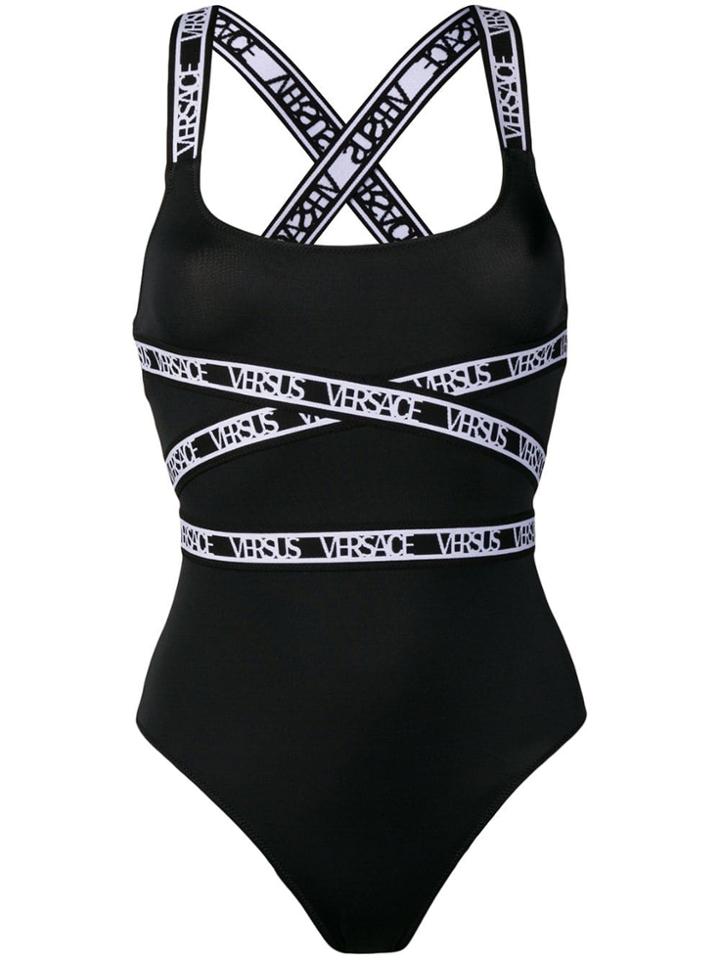 Versus Logo Stripe One-piece - Black