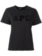 A.p.c. Logo Patch T-shirt, Women's, Size: Medium, Black, Cotton