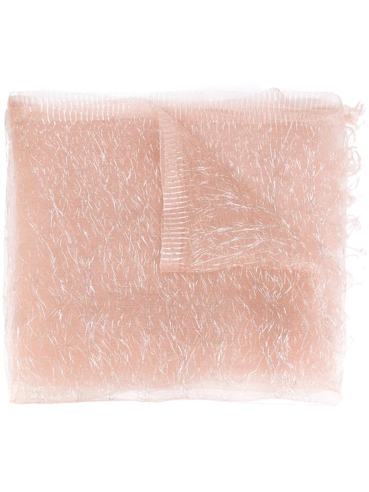 Faliero Sarti Metallic Thread Scarf - Nude & Neutrals