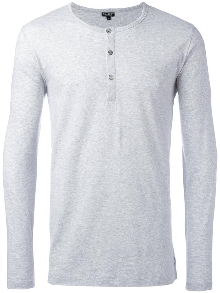 Ron Dorff 3-buttoned Henley T-shirt - Grey