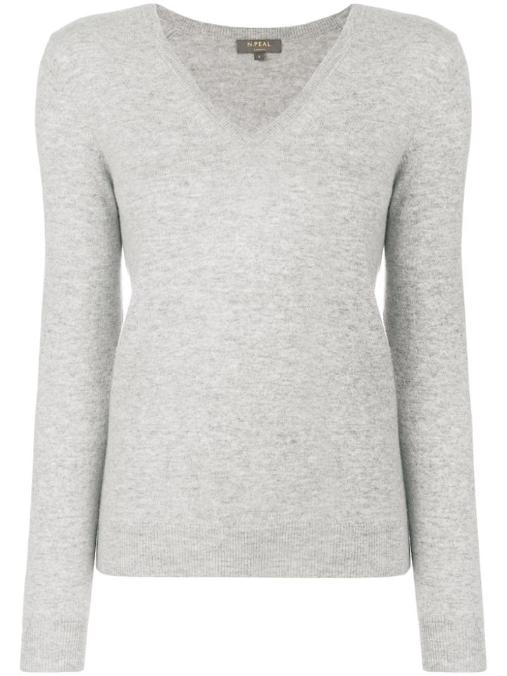 N.peal V-neck Jumper - Grey