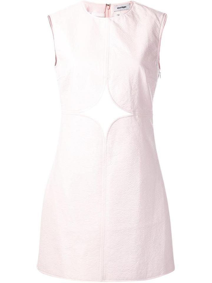 Courrèges Open-cut Detail Dress, Women's, Size: 38, Pink/purple, Cotton/polyester/polyurethane/viscose