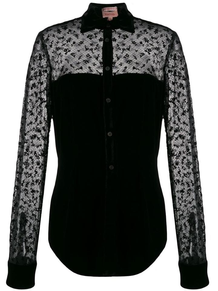 Romeo Gigli Pre-owned 1997 Sheer Velvet Blouse - Black