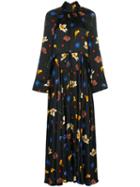 Solace London Akan Floral Print Maxi-dress - Black