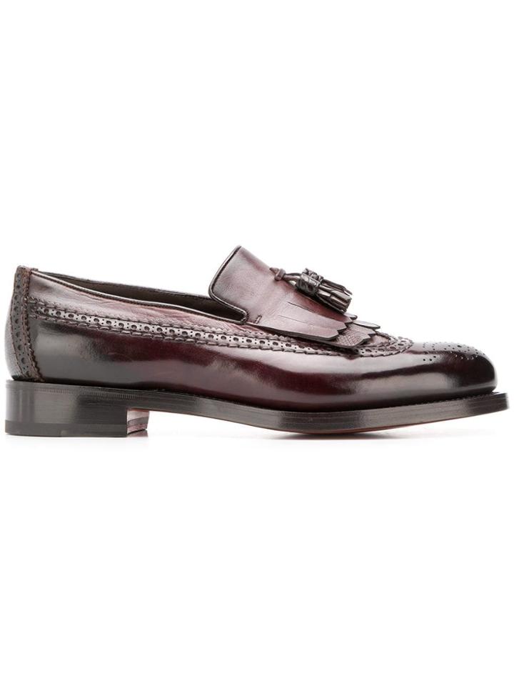 Santoni Tassel Detail Loafers - Brown