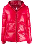 Save The Duck Short Zipped Puffer Jacket - Red