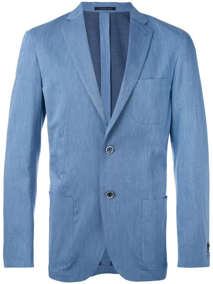 Corneliani - Patch Pocket Blazer - Men - Cotton/cupro/viscose - 56, Blue, Cotton/cupro/viscose
