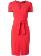 Paule Ka Waist-tied Fitted Dress - Red
