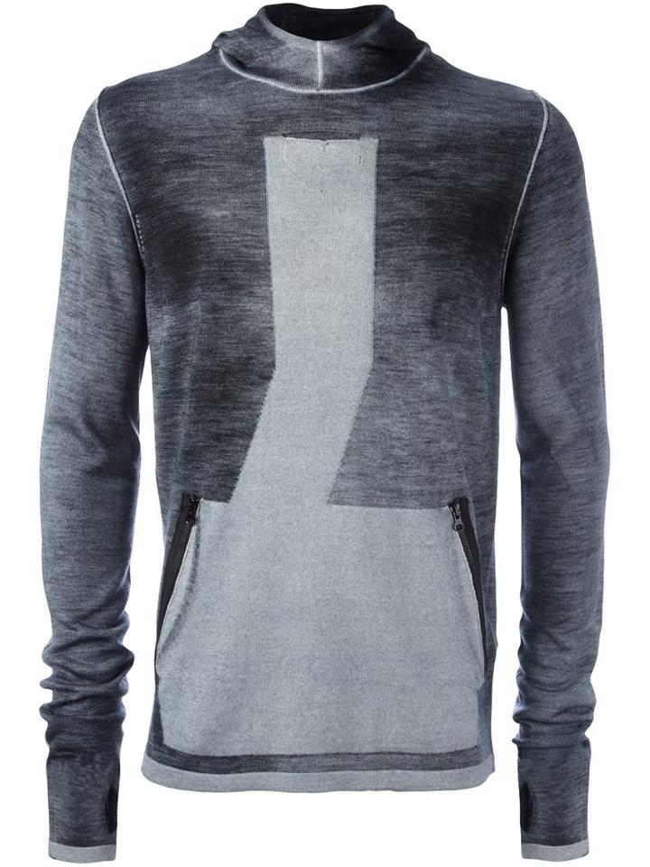 Stone Island Shadow Project Front Pockets Hooded Pullover, Men's, Size: Large, Grey, Wool