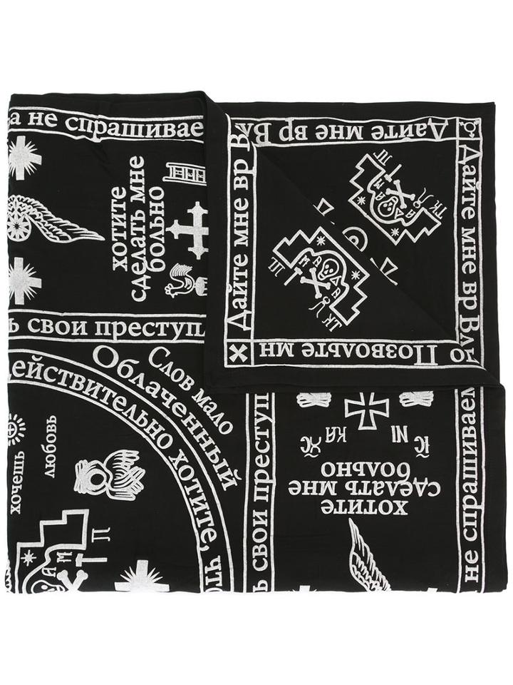 Ktz Church Print Scarf, Adult Unisex, Black, Cotton