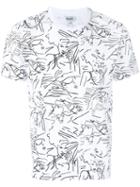Kenzo Linear Print T-shirt, Men's, Size: Large, White, Cotton