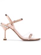 Miu Miu Crystal-embellished Sandals - Gold