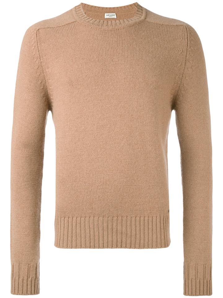 Saint Laurent Knitted Sweater - Brown
