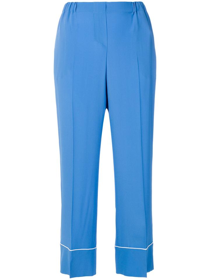 No21 Cropped High-waisted Trousers - Blue