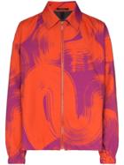 Issey Miyake Wave Print Zipped Jacket - Orange