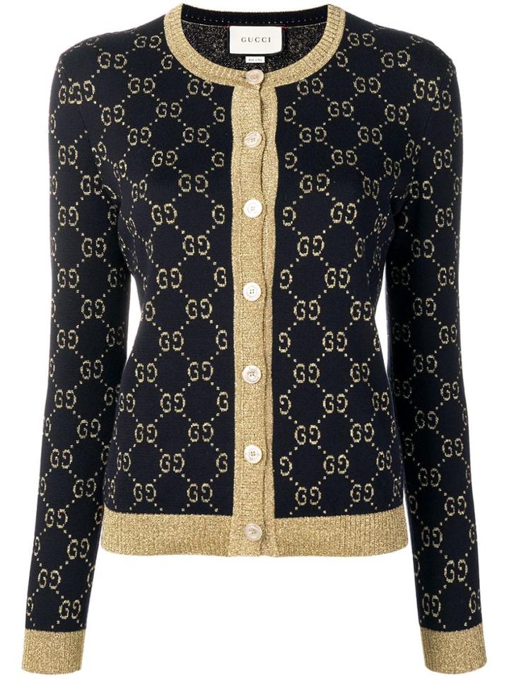 Gucci Gg Lurex Cardigan - Blue