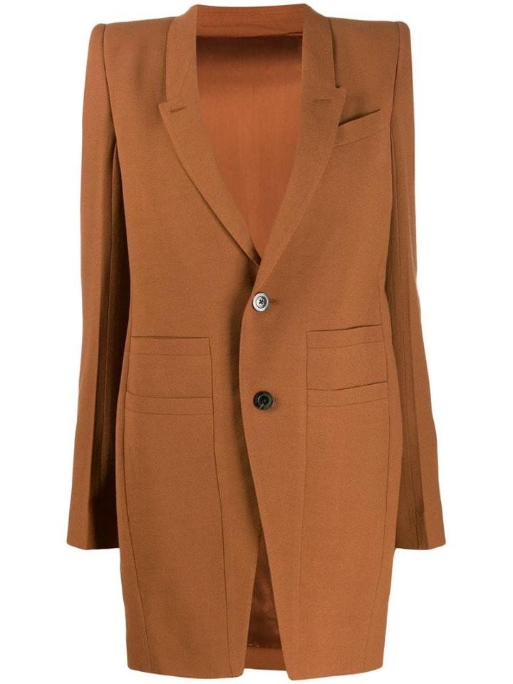 Rick Owens Structured Shoulder Jacket - Brown