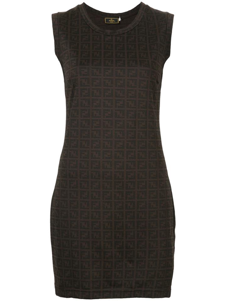 Fendi Vintage Zucca Pattern Short Dress - Brown