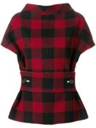 Marni Structural Checked Blouse - Red