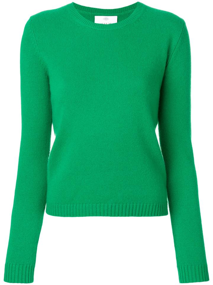 Allude Cropped Crew Neck Jumper - Green