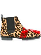 House Of Holland Animal Print Chelsea Boots