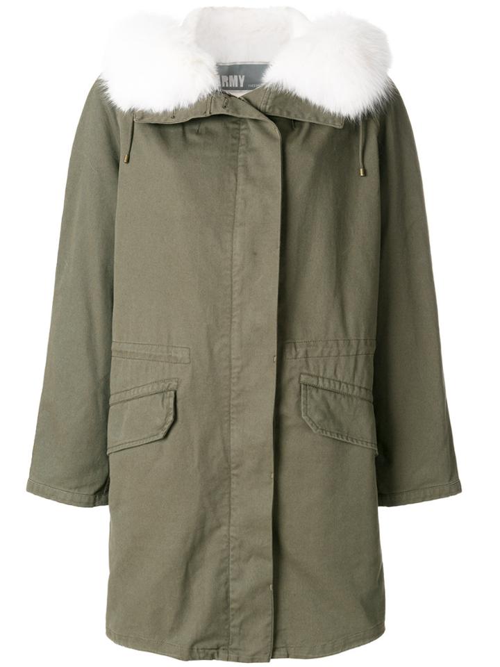 Yves Salomon Army Oversized Buttoned Parka - Green