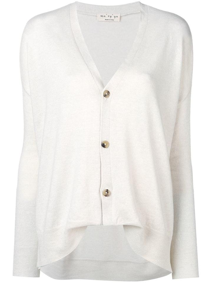 Ma'ry'ya Loose Fit Cardigan - White