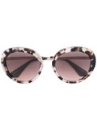 Prada Eyewear - Round Frame Sunglasses - Women - Acetate/metal - 55, Brown, Acetate/metal
