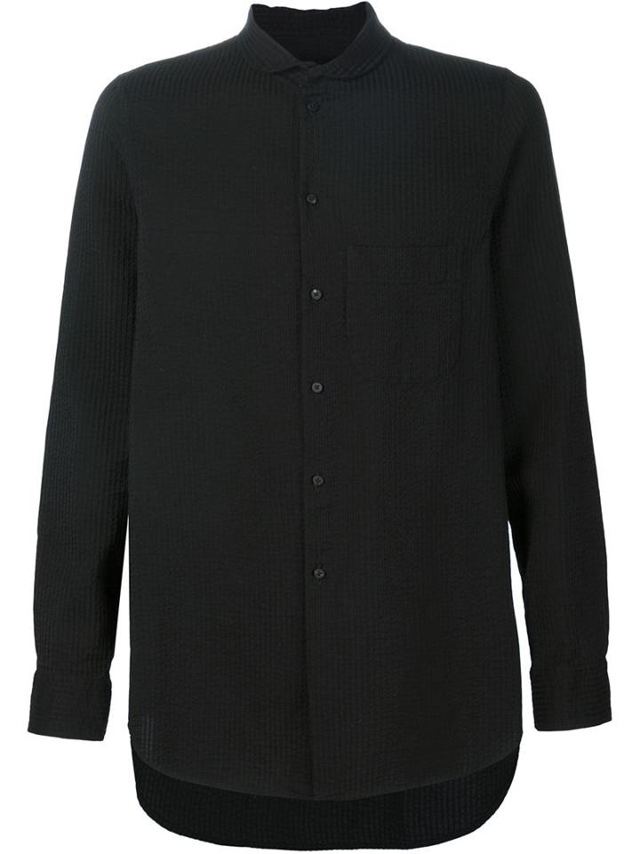 Uma Wang Textured Shirt, Men's, Size: Medium, Black, Cotton/viscose