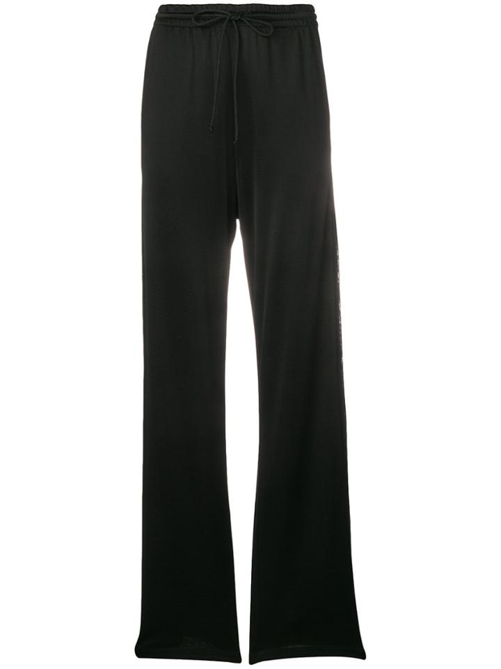Mm6 Maison Margiela Wide Leg Straight Trousers - Black