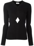Courrèges Cut-off Detailing Knit Blouse, Women's, Size: 3, Black, Merino/polyamide/spandex/elastane