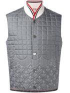 Thom Browne - Waistcoat - Men - Feather Down/nylon/cupro/feather - 3, Grey, Feather Down/nylon/cupro/feather