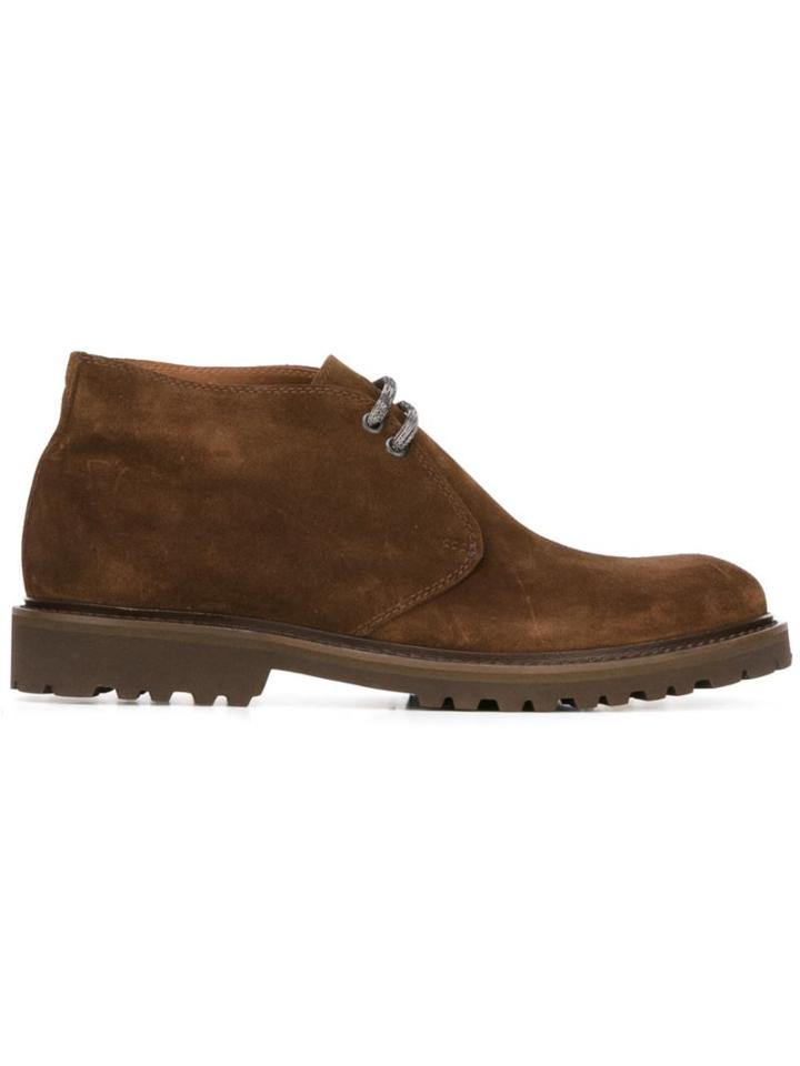 Eleventy Desert Boots, Men's, Size: 42.5, Brown, Rubber/suede/leather