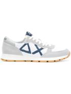 Sun 68 Contrast Panel Logo Sneakers - White