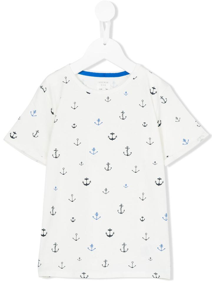 Carrèment Beau - Anchor Print T-shirt - Kids - Cotton - 4 Yrs, Toddler Boy's, White