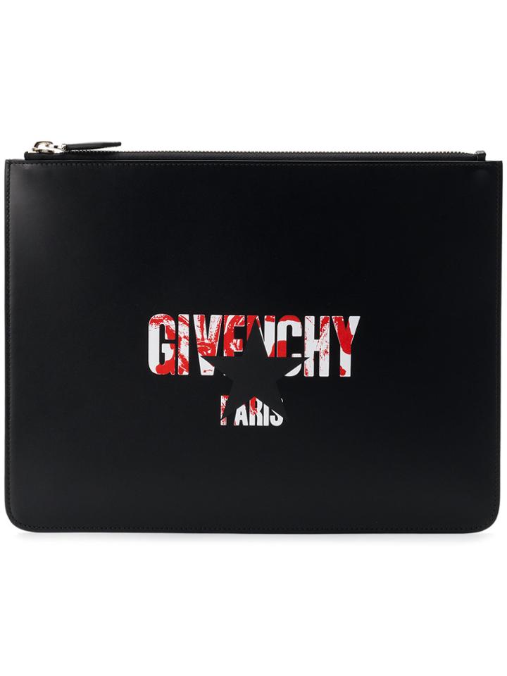 Givenchy Star Logo Print Pouch - Black