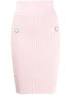 Balmain Knitted Pencil Skirt - Pink