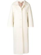 Sara Battaglia Oversized Single-breasted Coat - White