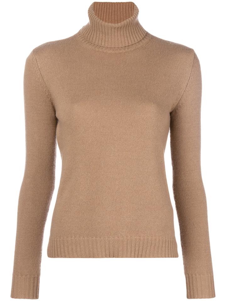 Max Mara Slim Fit Polo Neck - Nude & Neutrals