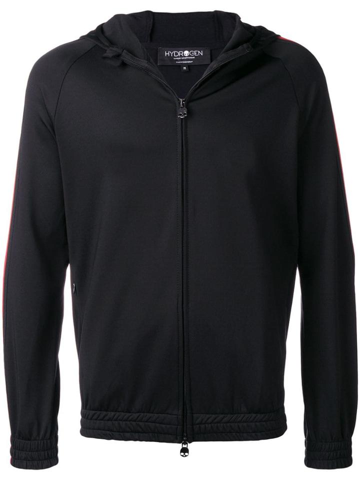 Hydrogen Striped Zipped Jacket - Black