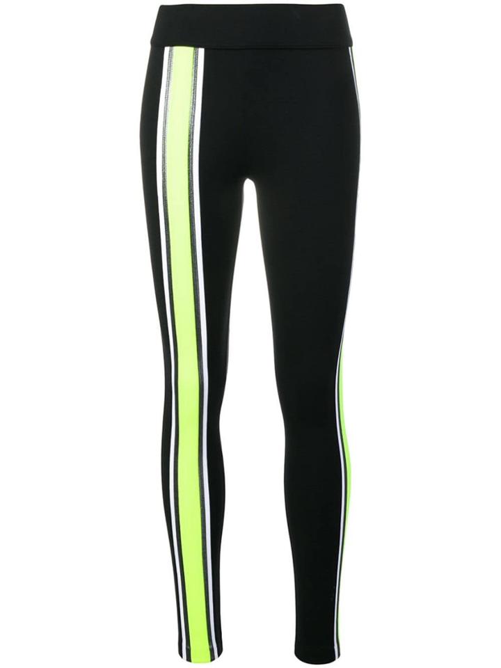 No Ka' Oi Front And Side Stripe Sports Leggings - Black